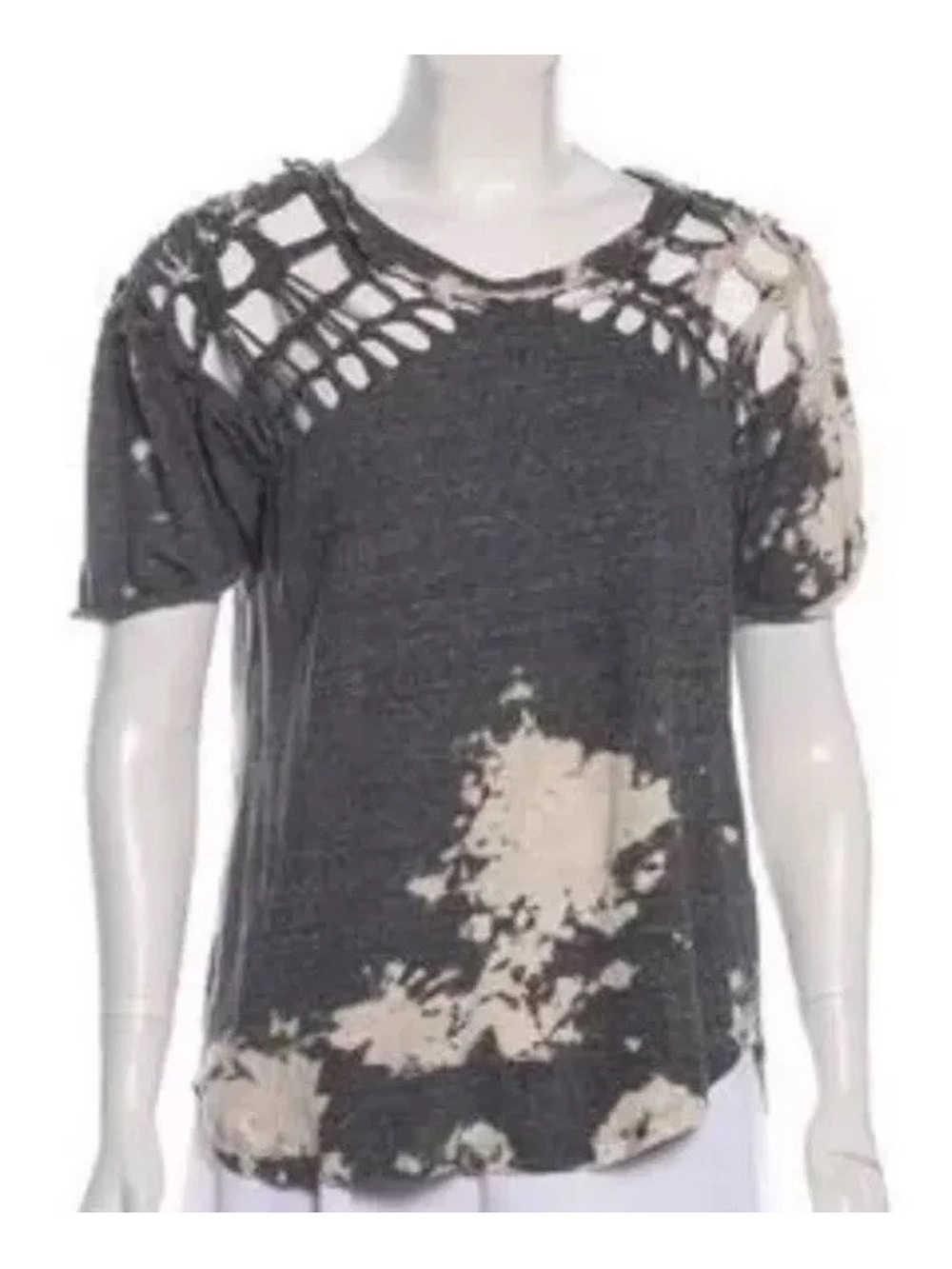 Isabel Marant Grey Tie Die Fringe Shirt Size 38